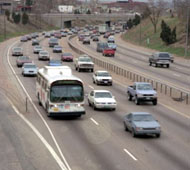 Photo of highway traffic.