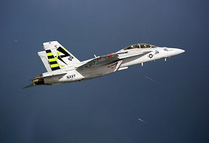 A Navy plane in flight.