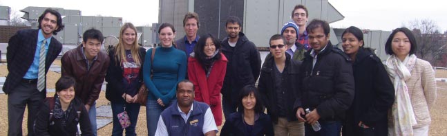 Image of group of people outside on top of building