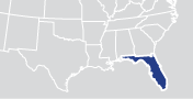 An image of a partial map of the United States with the state covered on this page highlighted.