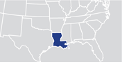 An image of a partial map of the United States with the state covered on this page highlighted.