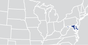 An image of a map of the United States with the state for this page highlighted.