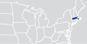 An image of a map of the United States with the state for this page highlighted.