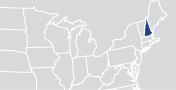 An image of a map of the United States with the state for this page highlighted.