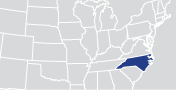 An image of a map of the United States with the state for this page highlighted.