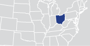 An image of a map of the United States with the state for this page highlighted.