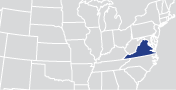 An image of a map of the United States with the state for this page highlighted.