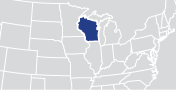 An image of a map of the United States with the state for this page highlighted.