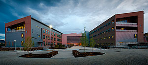 Photo of the exterior of an energy-efficient office building