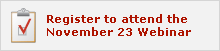 Register to attend the November 23 Webinar