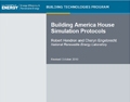 This image shows a half of a cover of a report titled "Building America House Simulation Protocols."