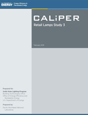 Thumbnail image of the CALiPER Retail Lamps Study 3 report cover.