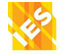 IES logo consisting of white upper case letters spelling IES in front of a stylized yellow rectangle
