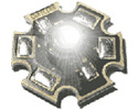 Photo of an LED resembling a gear with six teeth, with what looks like a glass rectangle in each of the teeth, and a brilliant white ball in the center.