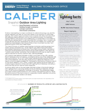 Thumbnail image of the first page of the Snapshot report on outdoor area lighting.