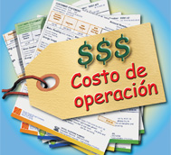 Representación de una etiqueta de precio: el costo de operación