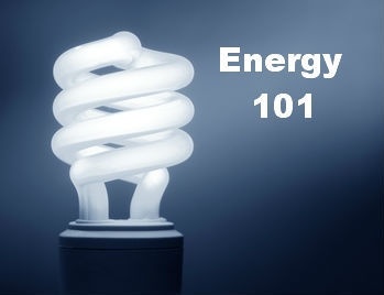 Swirl light bulb with text Energy 101