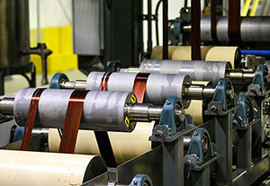 Photo of carbon fiber rolls being manufactured