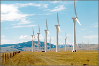 Photo of wind turbines near Arlington, Wyoming.