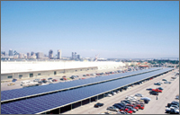 Photo of the 750-kilowatt solar electric carport at Coronado Naval Base.