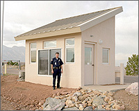 Photo of the National Wind Technology Center's site entrance guard post.