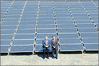 Photo of Pentagon's newsly installed 70-kilowatt photovoltaic array.