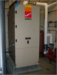 Photo of a compact pulse hydronic boiler at Travis Air Force Base, CA.