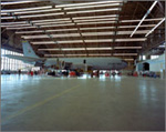 Photo of the energy-efficient lighting in one of the hangars on the Fairchild Air Force Base in Fairchild, WA.