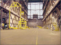 Photo of the Kennedy Space Center's Vehicle Assemble Building before the lighting upgrades