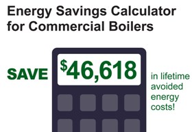 A graphic of the energy savings calculator for commercial boilers.