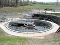 Photo of a wastewater treatment digester