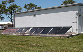 Photo of a solar heating system.
