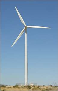Photo of a wind turbine.