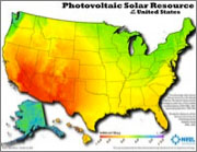Image of the U.S. State's Solar Resource Map