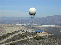 Photo of 10-kW photovoltaic array installed by the National Weather Service to power a radar system in Miramar, California
