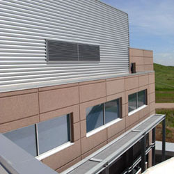 Image of the side of a sustainable building
