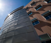 Photo of an air-intake structure outside a Federal facility.