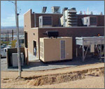 Photo of turbine hall with black-start generator outside at Twentynine Palms MAGTFTC