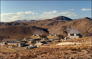 Photo of the Coso Geothermal Area.