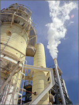 A geothermal power plant, Salton Sea area, in southeastern California.