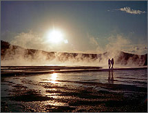 Photo of geothermal heated pond.