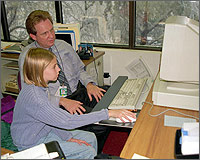 Photo of NREL employee George Douglas with his daughter Lois