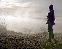 Photo of geothermal heated pond.