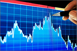 Photo of a computer screen with a blue grid background