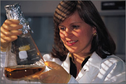 Chemist working in a laboratory.