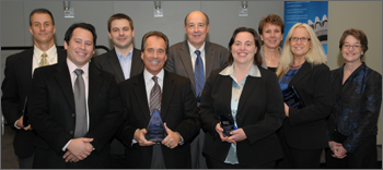 Photo of representatives from CCP and Owens Corning and EERE Deputy Assistant Secretary, Kathleen Hogan at the World Energy Engineering Congress, Dec. 9, 2010 in Washington, D.C.