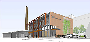 Picture shows an artist's rendering of the Montpelier District Heat Plant.