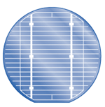 Illustration of grid contacts installed on a PV cell. 