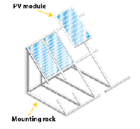 Illustration of a stationary rack mounting structure.