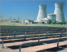 Photo of a  photovoltaic power plant at Rancho Seco, California.
